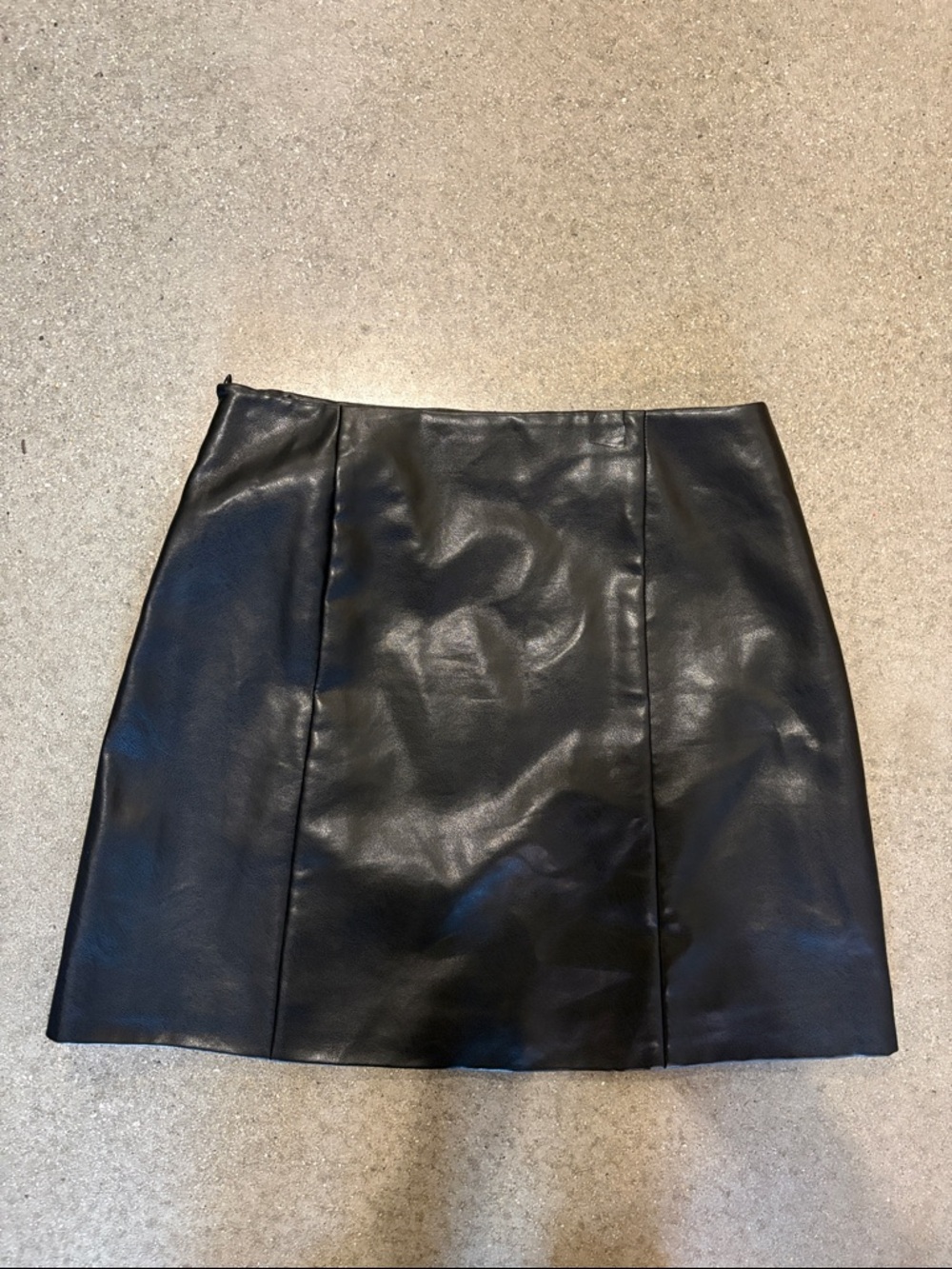 Classic Black Faux Leather Mini Skirt Size S